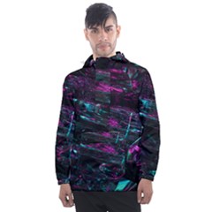 Space Futuristic Shiny Abstraction Men s Front Pocket Pullover Windbreaker by Amaryn4rt