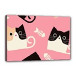 Cat Pattern Backgroundpet Canvas 18  x 12  (Stretched)