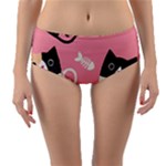 Cat Pattern Backgroundpet Reversible Mid-Waist Bikini Bottoms