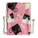 Cat Pattern Backgroundpet Drawstring Bag (Large)
