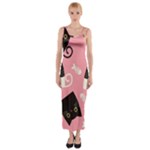 Cat Pattern Backgroundpet Fitted Maxi Dress