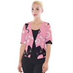 Cat Pattern Backgroundpet Cropped Button Cardigan