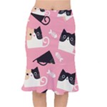 Cat Pattern Backgroundpet Short Mermaid Skirt