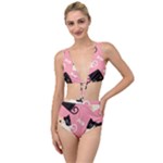 Cat Pattern Backgroundpet Tied Up Two Piece Swimsuit