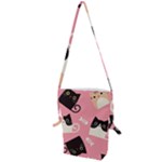 Cat Pattern Backgroundpet Folding Shoulder Bag