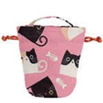 Cat Pattern Backgroundpet Drawstring Bucket Bag