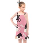 Cat Pattern Backgroundpet Kids  Overall Dress