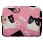 Cat Pattern Backgroundpet Make Up Pouch (Large)