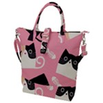 Cat Pattern Backgroundpet Buckle Top Tote Bag