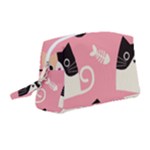 Cat Pattern Backgroundpet Wristlet Pouch Bag (Medium)
