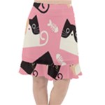 Cat Pattern Backgroundpet Fishtail Chiffon Skirt