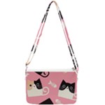 Cat Pattern Backgroundpet Double Gusset Crossbody Bag