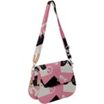 Cat Pattern Backgroundpet Saddle Handbag