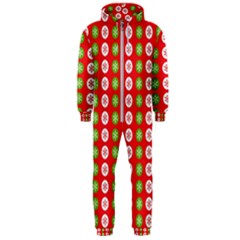 Festive Pattern Christmas Holiday Hooded Jumpsuit (men) by Amaryn4rt