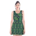 Leaves Snowflake Pattern Holiday Scoop Neck Skater Dress View1