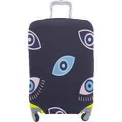 Eyes Evil Eye Blue Pattern Luggage Cover (large) by artworkshop