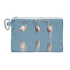 Flamingo Birds Plumage Sea Water Canvas Cosmetic Bag (large) by artworkshop