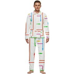 Arrows Direction Productionplanning Men s Long Sleeve Velvet Pocket Pajamas Set by Wegoenart