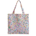 Flowery Floral Abstract Decorative Ornamental Zipper Grocery Tote Bag