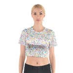 Flowery Floral Abstract Decorative Ornamental Cotton Crop Top