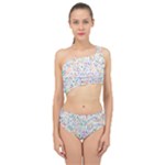 Flowery Floral Abstract Decorative Ornamental Spliced Up Two Piece Swimsuit