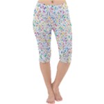 Flowery Floral Abstract Decorative Ornamental Lightweight Velour Cropped Yoga Leggings