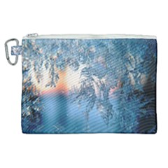 Frost Winter Morning Snow Season White Holiday Canvas Cosmetic Bag (xl) by artworkshop