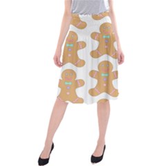 Happy Birthday Pattern Christmas Biscuits Pastries Midi Beach Skirt by artworkshop
