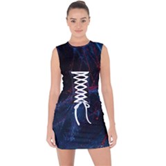 Abstract Painting Feathers Beautiful Lace Up Front Bodycon Dress by artworkshop
