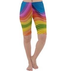  Rainbow Pattern Lines Cropped Leggings  by artworkshop