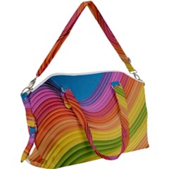  Rainbow Pattern Lines Canvas Crossbody Bag by artworkshop
