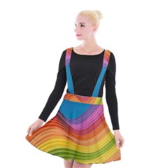  Rainbow Pattern Lines Suspender Skater Skirt by artworkshop