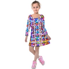 Abstract Background Blur Kids  Long Sleeve Velvet Dress by artworkshop