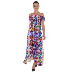 Abstract Background Blur Off Shoulder Open Front Chiffon Dress by artworkshop