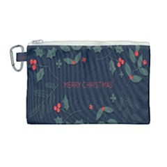 Merry Christmas Holiday Pattern  Canvas Cosmetic Bag (large) by artworkshop