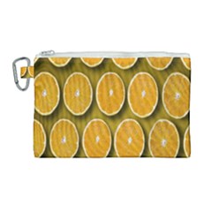 Orange Slices Cross Sections Pattern Canvas Cosmetic Bag (large) by artworkshop