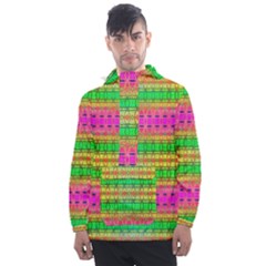 Peace And Love Men s Front Pocket Pullover Windbreaker by Thespacecampers
