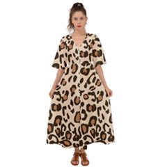 Leopard Jaguar Dots Kimono Sleeve Boho Dress by ConteMonfrey