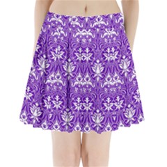 Purple Lace Decorative Ornament - Pattern 14th And 15th Century - Italy Vintage  Pleated Mini Skirt by ConteMonfrey