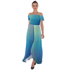 Color-bubbly Off Shoulder Open Front Chiffon Dress by nateshop