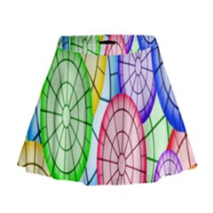 Circles-calor Mini Flare Skirt by nateshop