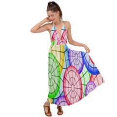 Circles-calor Backless Maxi Beach Dress by nateshop
