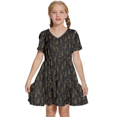 Floral,elegan Kids  Short Sleeve Tiered Mini Dress by nateshop