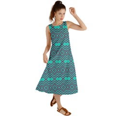 Chevron Zigzag Pattern Summer Maxi Dress by Wegoenart