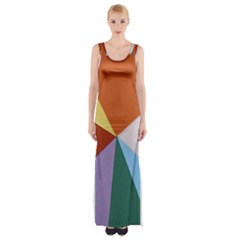 Colorful Paper Art Materials Thigh Split Maxi Dress by Wegoenart