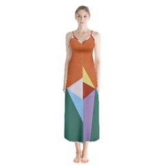 Colorful Paper Art Materials Button Up Chiffon Maxi Dress by Wegoenart