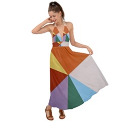 Colorful Paper Art Materials Backless Maxi Beach Dress by Wegoenart
