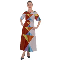 Colorful Paper Art Materials Shoulder Straps Boho Maxi Dress  by Wegoenart