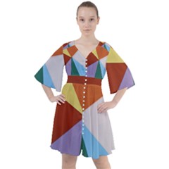 Colorful Paper Art Materials Boho Button Up Dress by Wegoenart