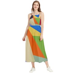 Illustration Colored Paper Abstract Background Boho Sleeveless Summer Dress by Wegoenart